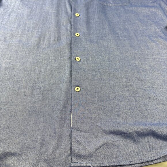 Peter Millar Button Up Shirt Men Chambray Cotton Long Sleeve Work Sport - Picture 2 of 13
